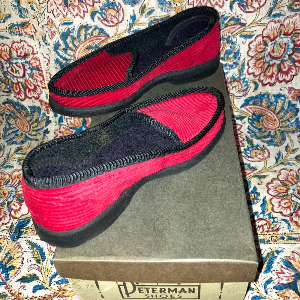 Vintage Kids Corduroy Slipper Shoes - Picture 5 of 6